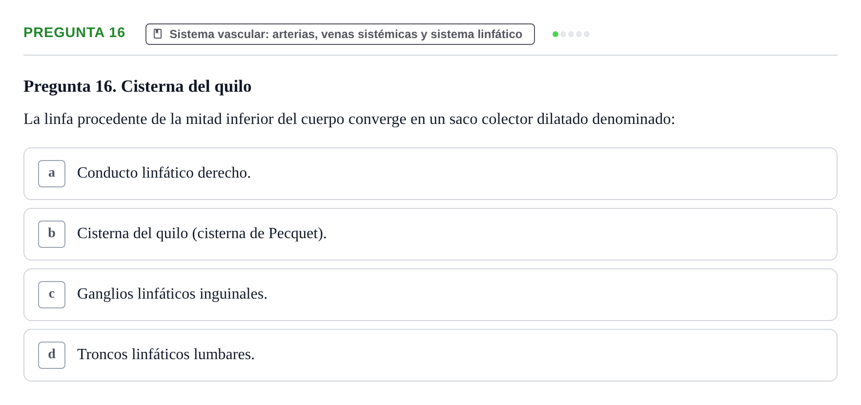 Enunciado: Pregunta 16