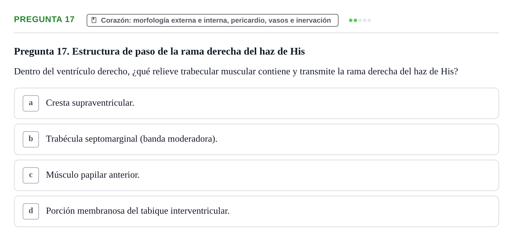 Enunciado: Pregunta 17