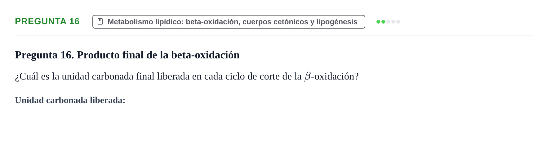 Enunciado: Pregunta 16