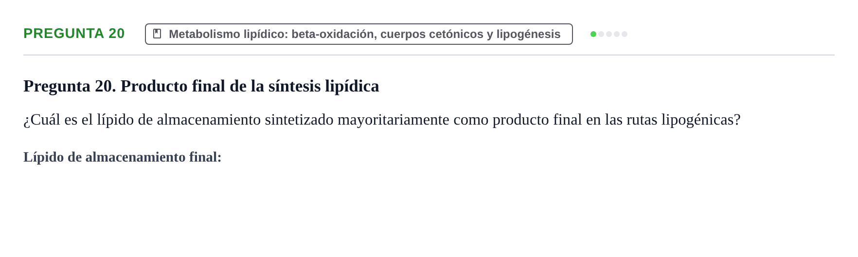Enunciado: Pregunta 20