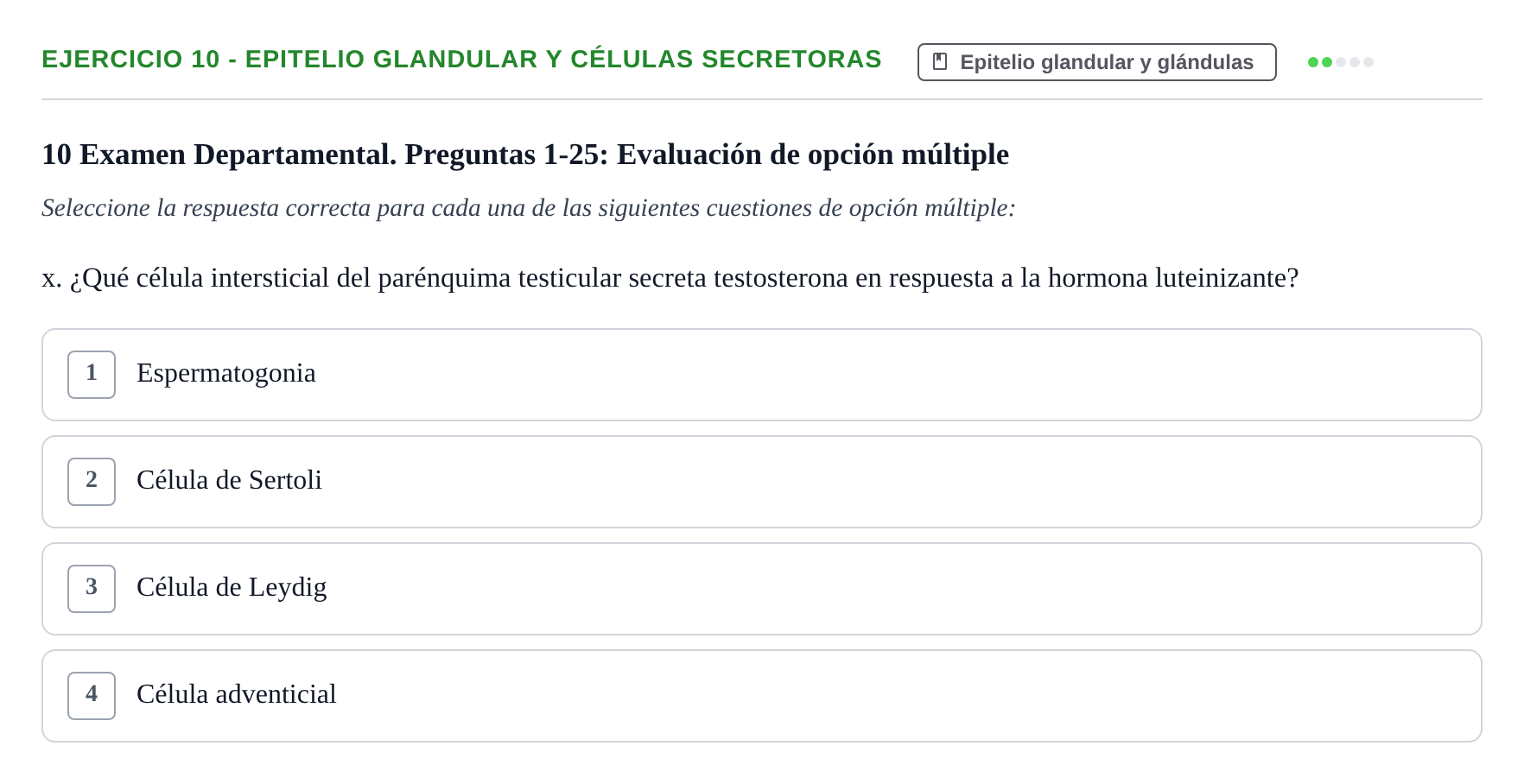 Enunciado: 10 - Epitelio glandular y células secretoras