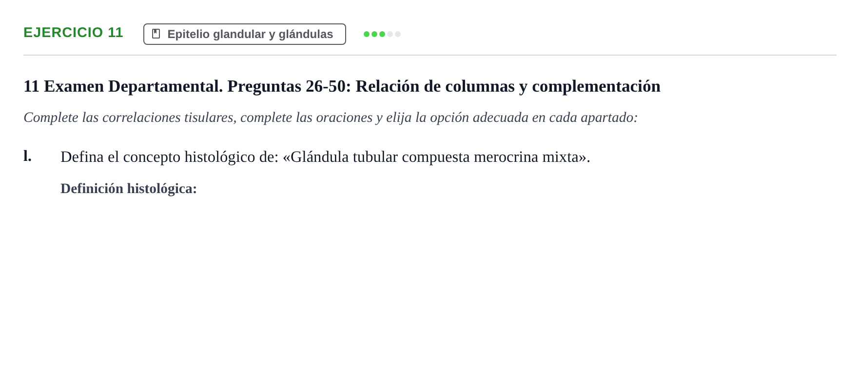 Enunciado: 11 - Epitelio glandular y glándulas