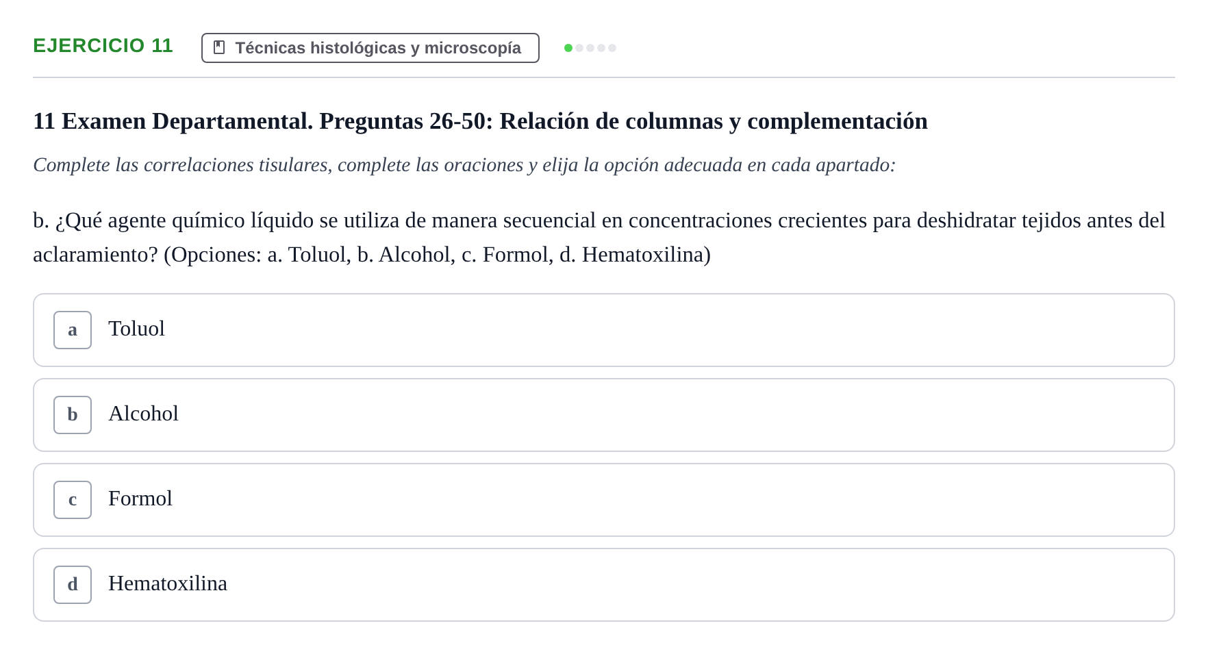 Enunciado: 11 - Técnicas histológicas