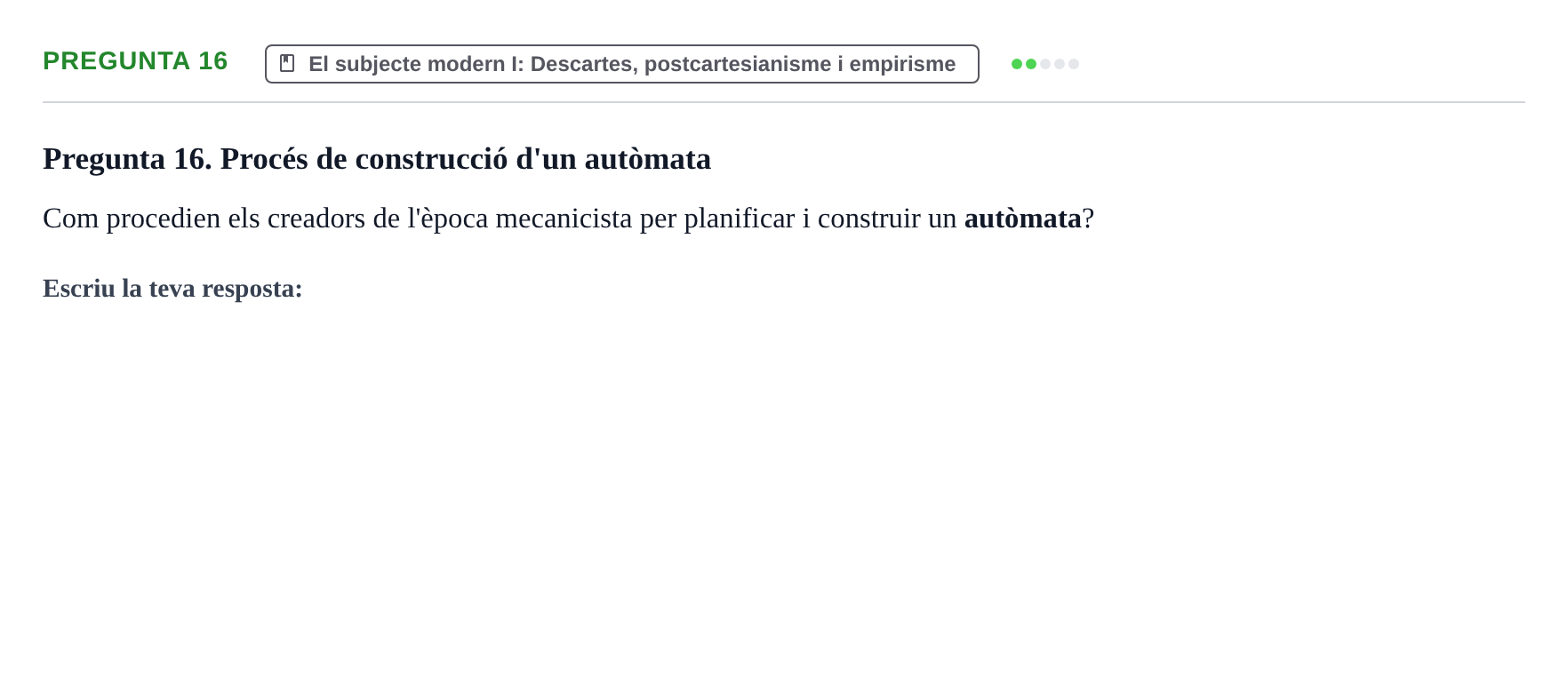 Enunciado: Pregunta 16