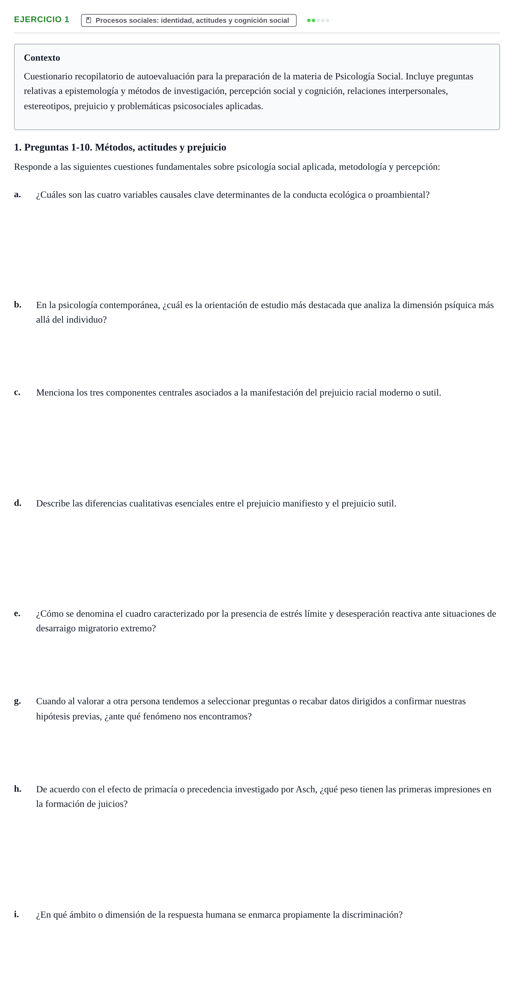 Enunciado: 1 - Procesos sociales