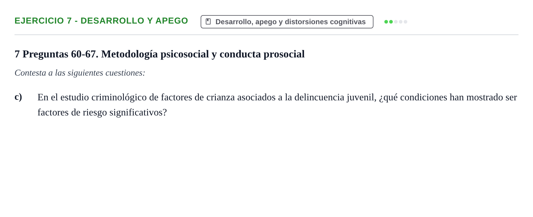 Enunciado: 7 - Desarrollo y apego