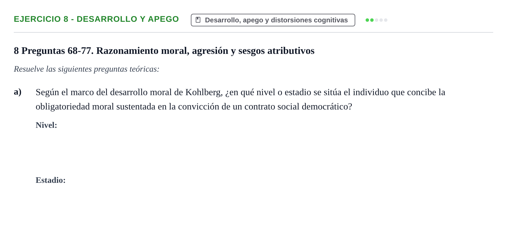 Enunciado: 8 - Desarrollo y apego