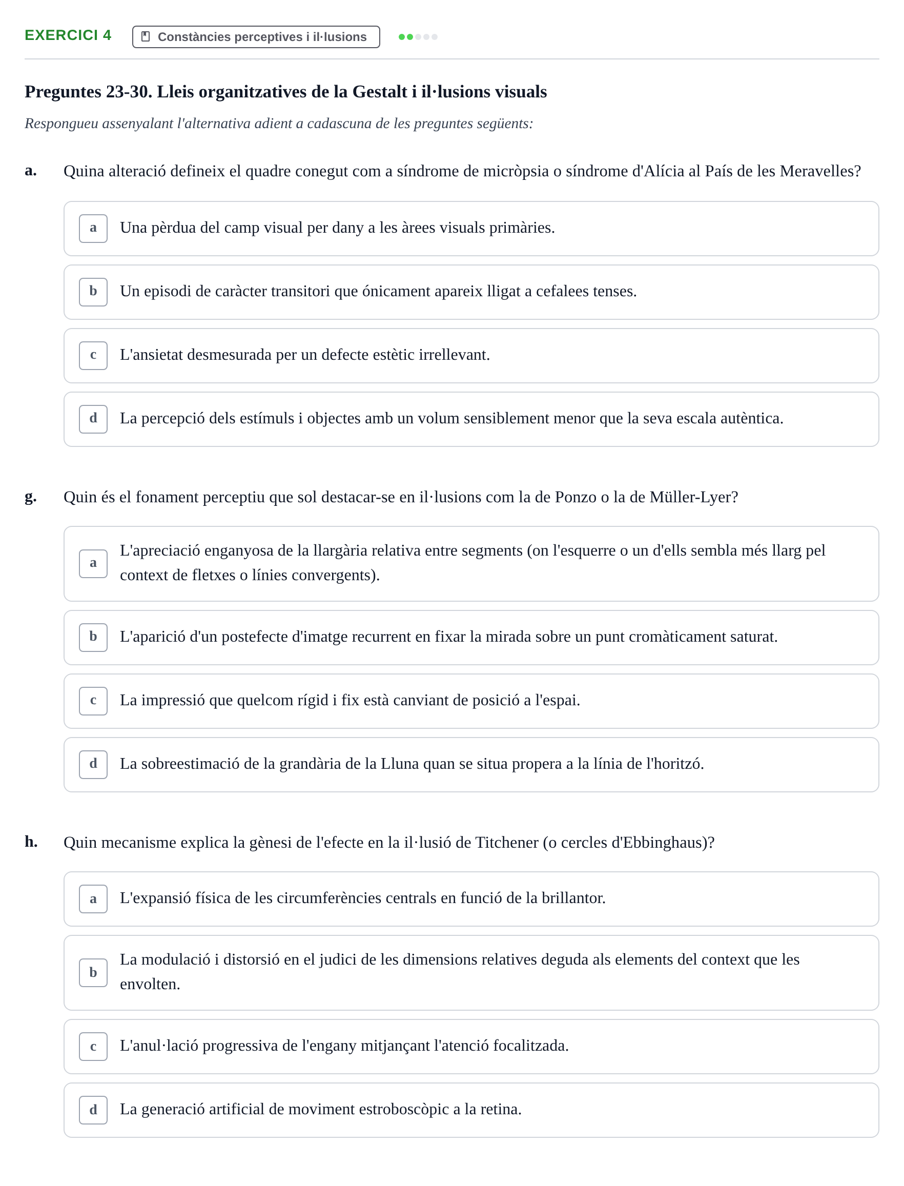 Enunciado: 4 - Constàncies perceptives i il·lusions