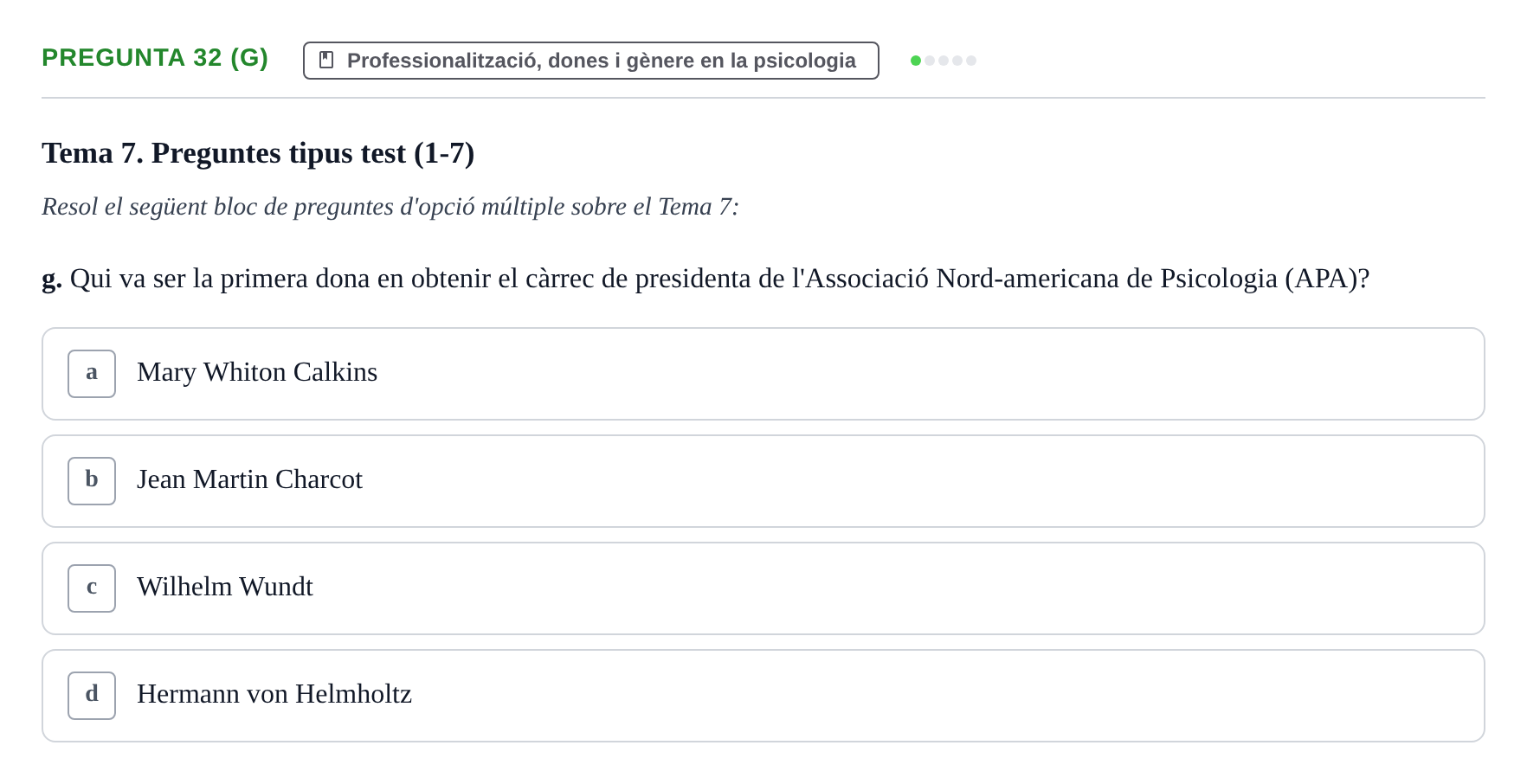Enunciado: Pregunta 32 (g)