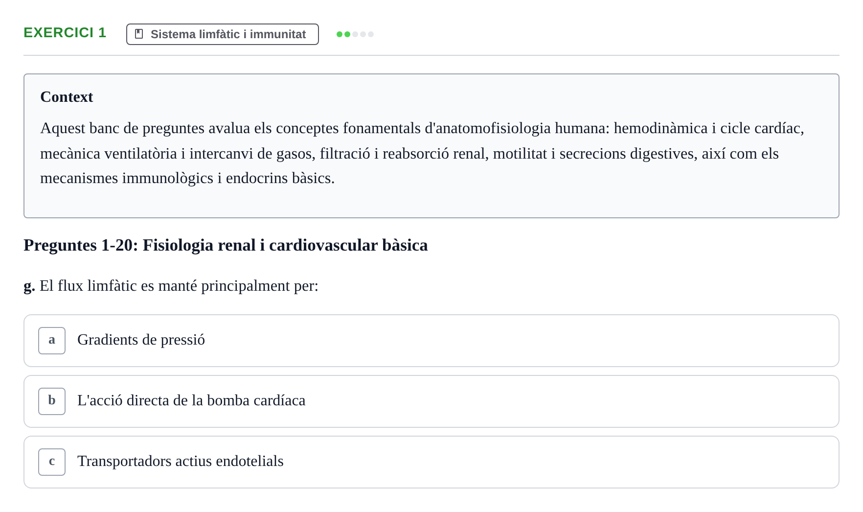 Enunciado: 1 - Sistema limfàtic