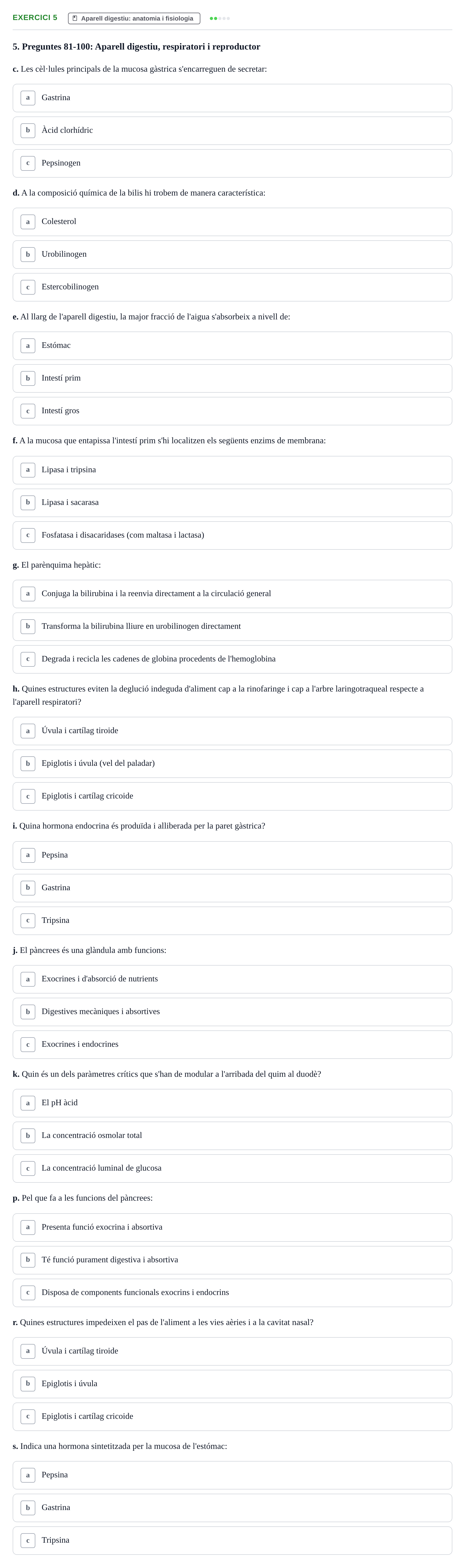 Enunciado: 5 - Aparell digestiu