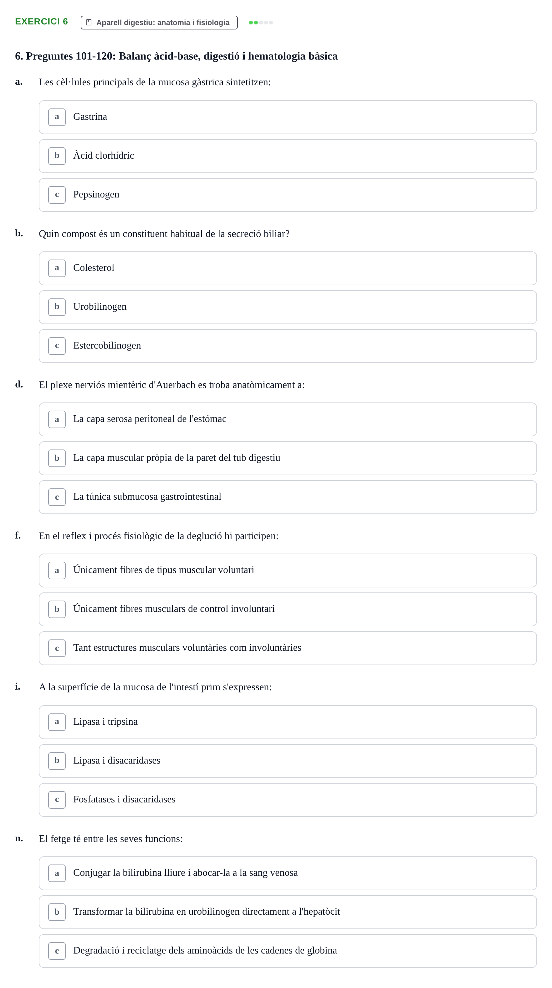 Enunciado: 6 - Aparell digestiu