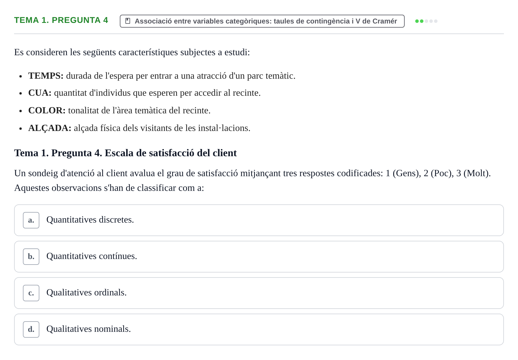 Enunciado: Tema 1. Pregunta 4