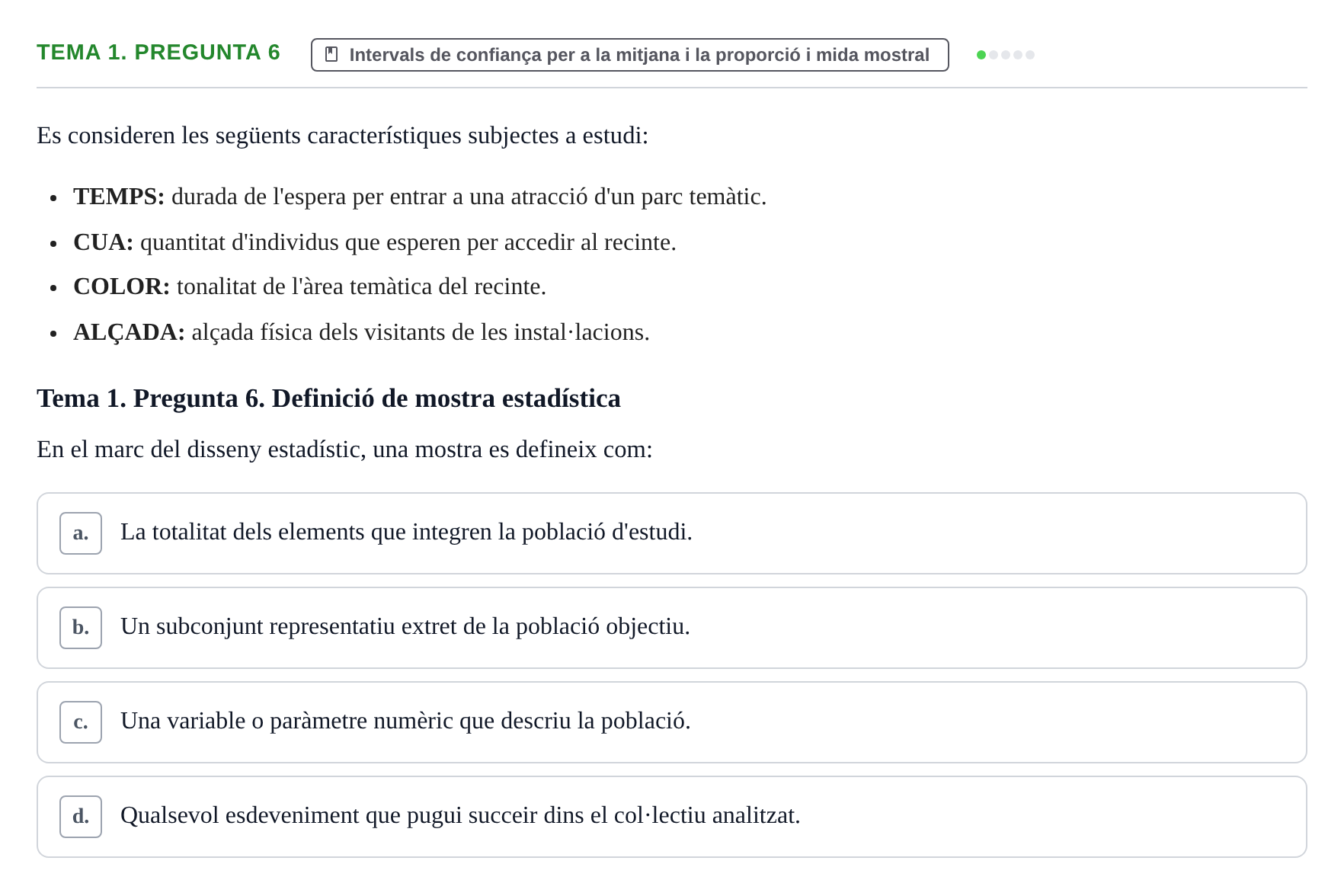 Enunciado: Tema 1. Pregunta 6