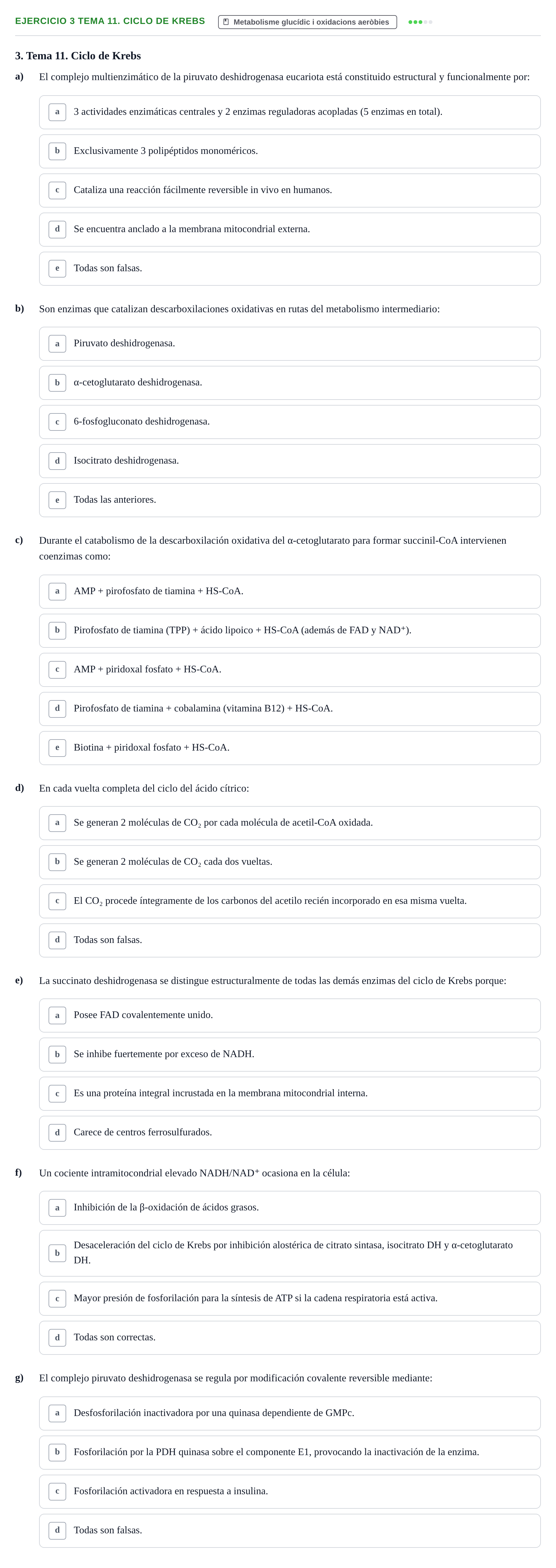 Enunciado: 3 Tema 11. Ciclo de Krebs