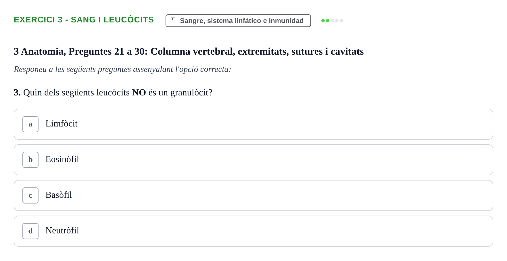 Enunciado: 3 - Sang i leucòcits