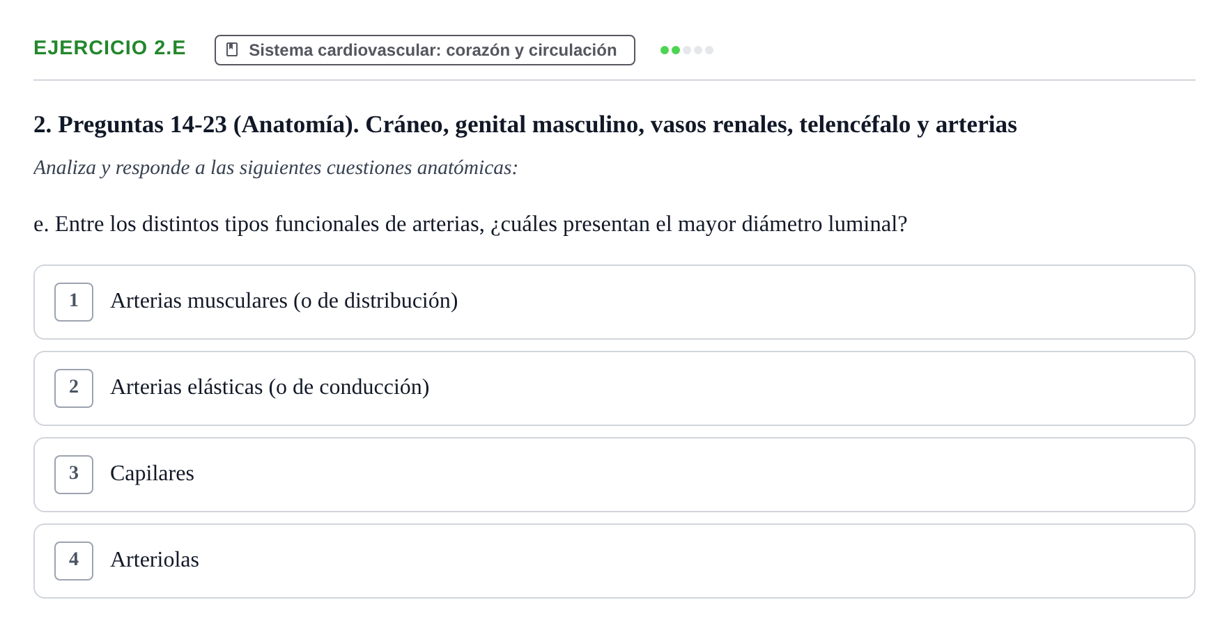 Enunciado: 2.e - Sistema cardiovascular