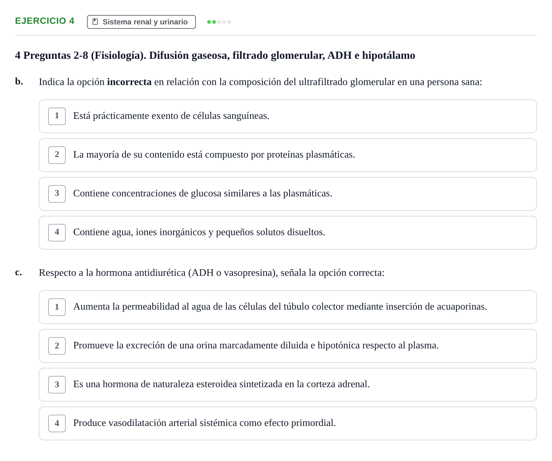 Enunciado: 4 - Sistema renal y urinario