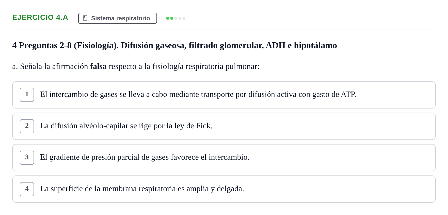 Enunciado: 4.a - Sistema respiratorio