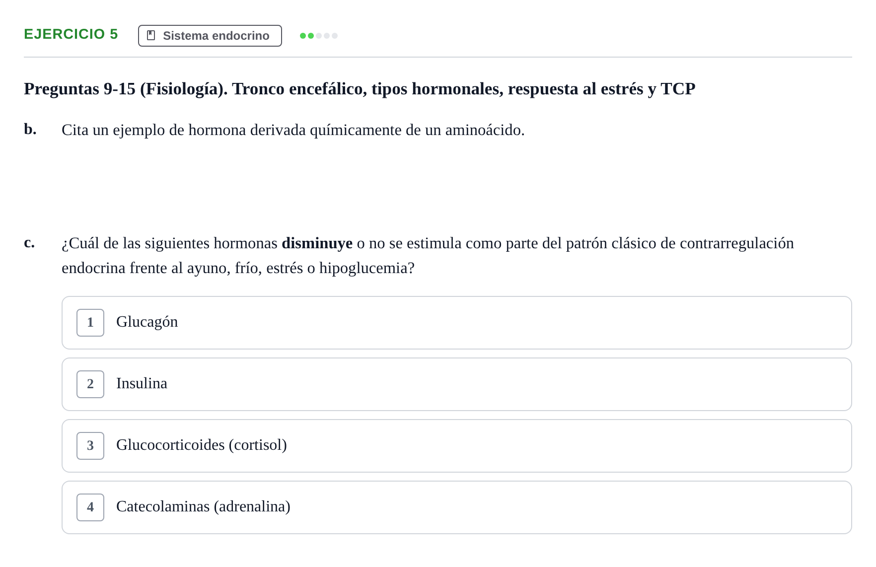 Enunciado: 5 - Sistema endocrino