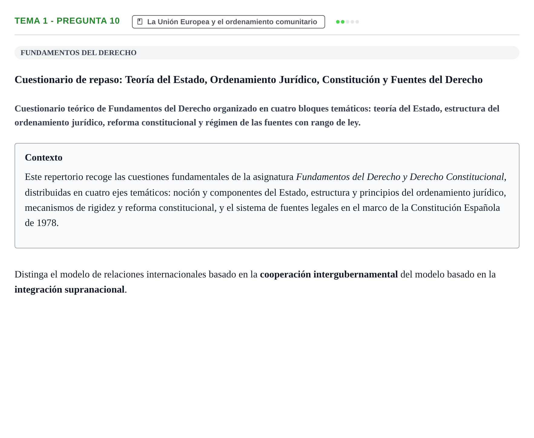 Enunciado: Tema 1 - Pregunta 10