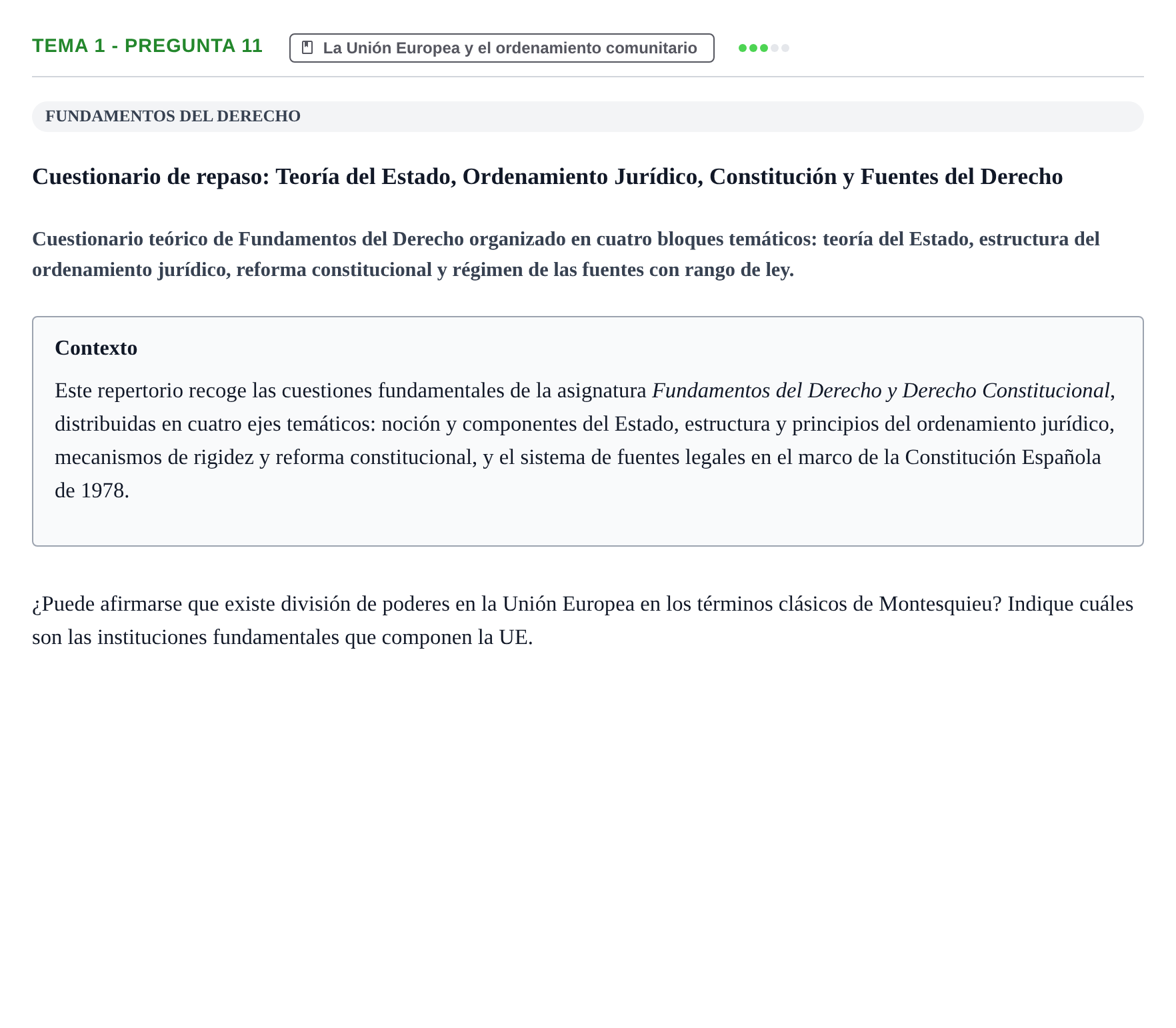 Enunciado: Tema 1 - Pregunta 11