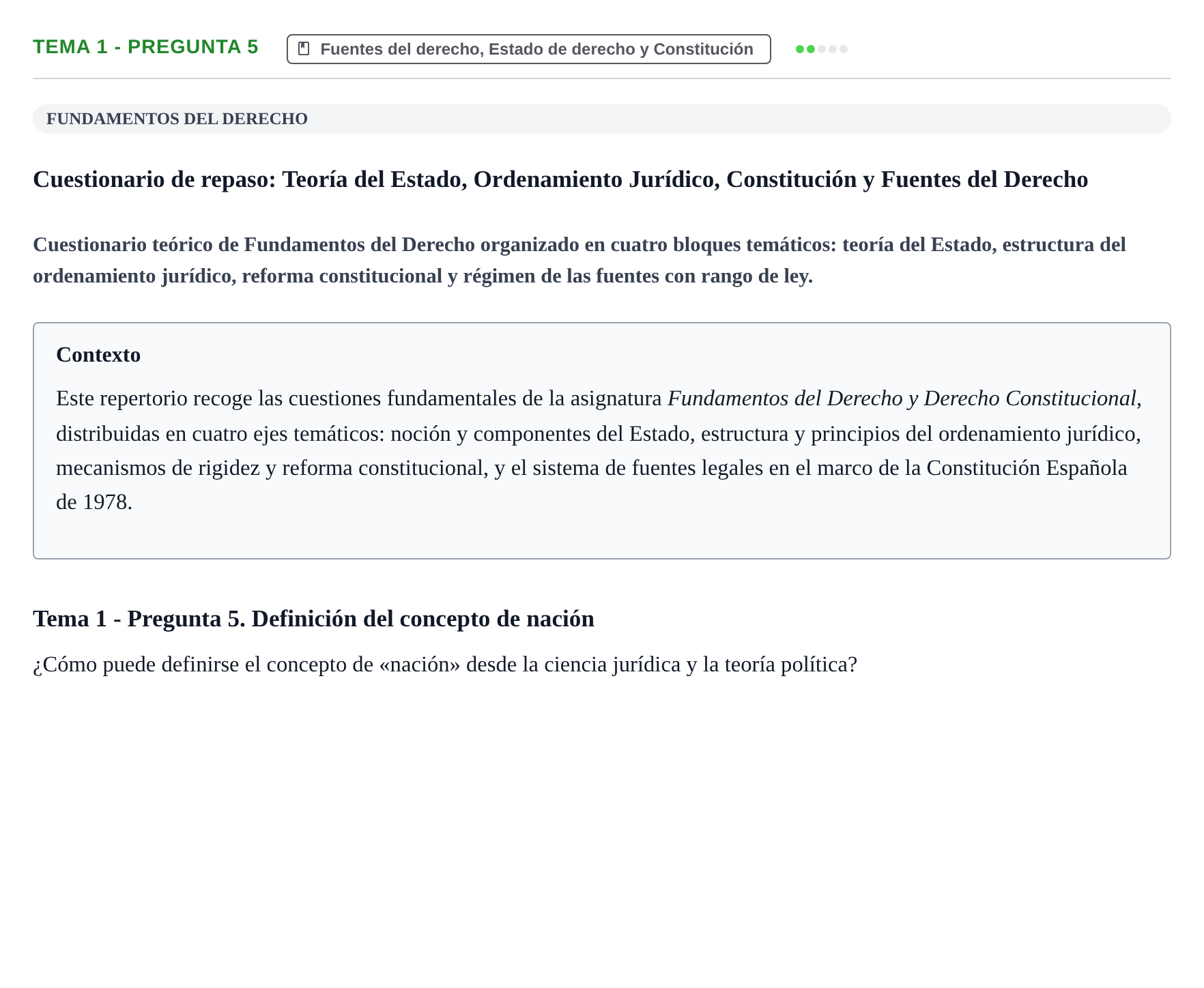 Enunciado: Tema 1 - Pregunta 5