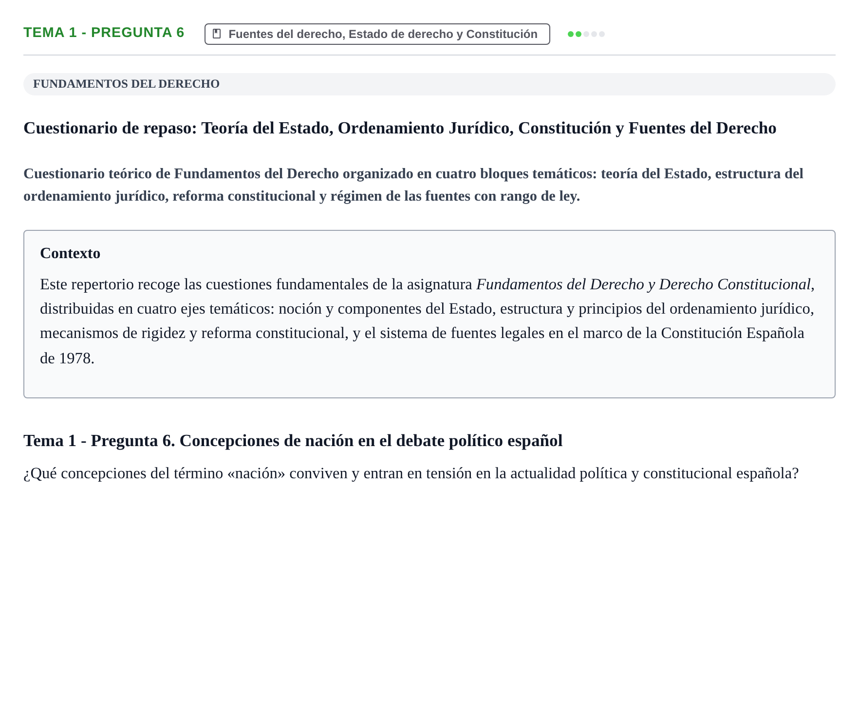 Enunciado: Tema 1 - Pregunta 6