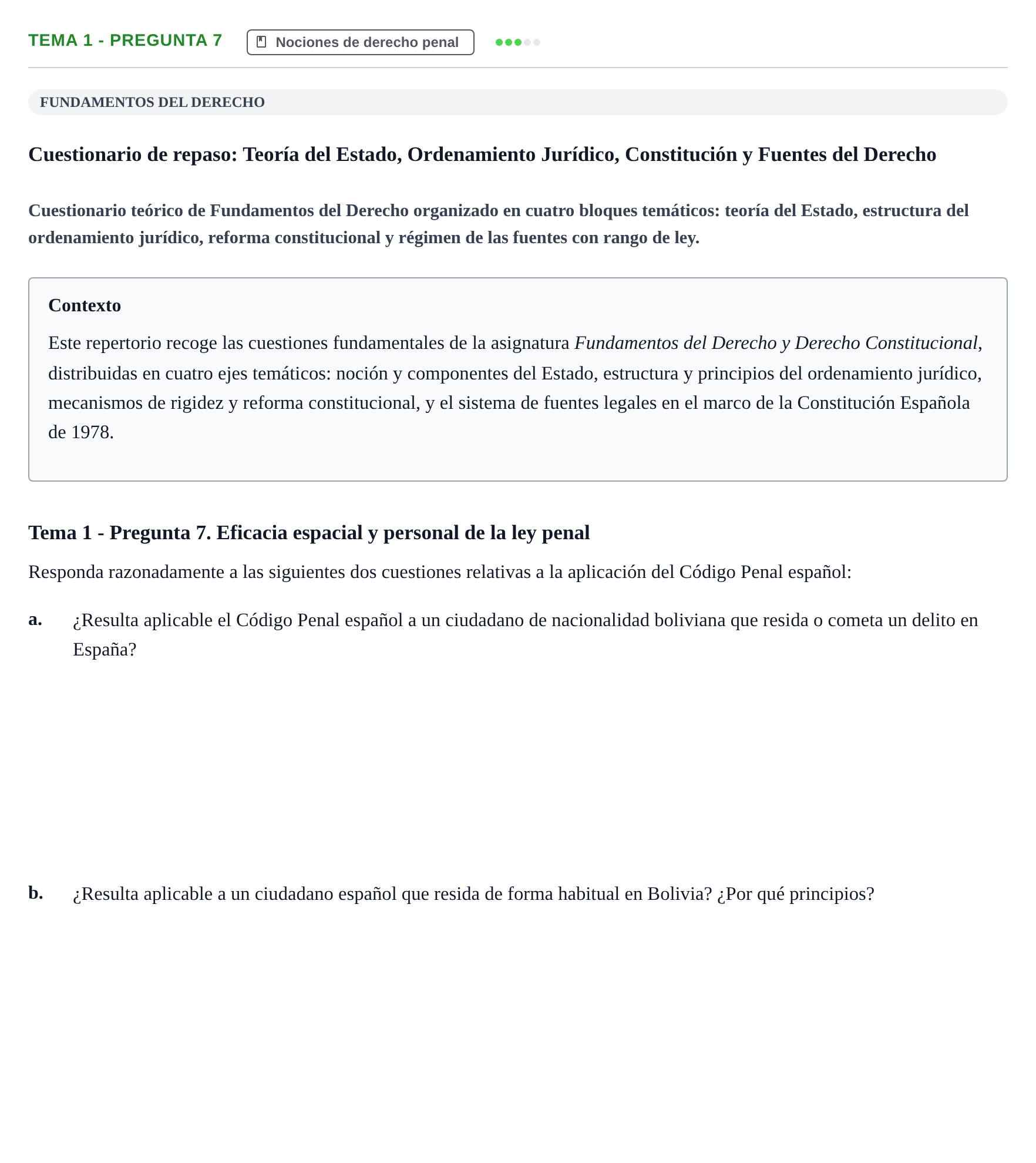 Enunciado: Tema 1 - Pregunta 7