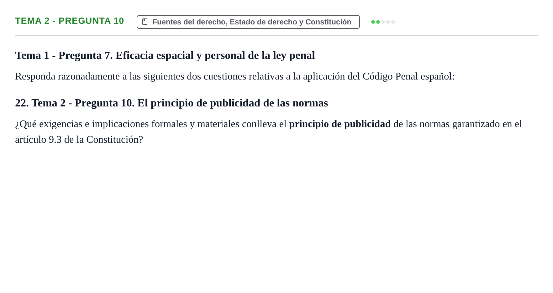 Enunciado: Tema 2 - Pregunta 10