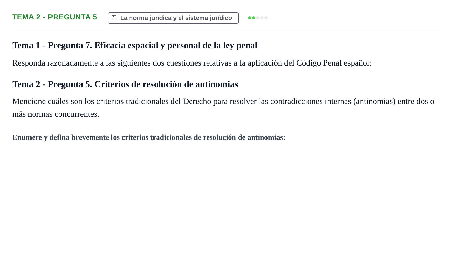 Enunciado: Tema 2 - Pregunta 5