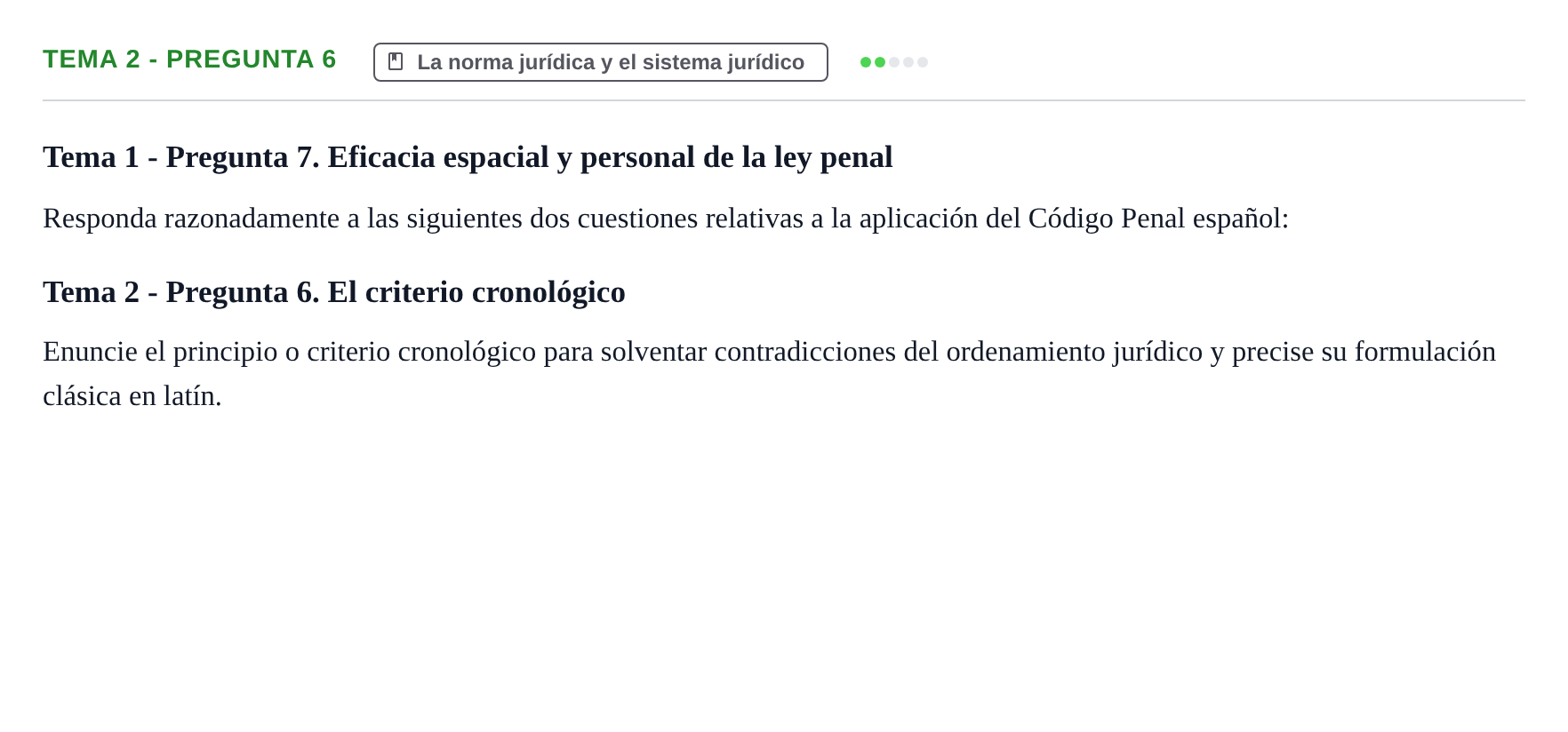 Enunciado: Tema 2 - Pregunta 6
