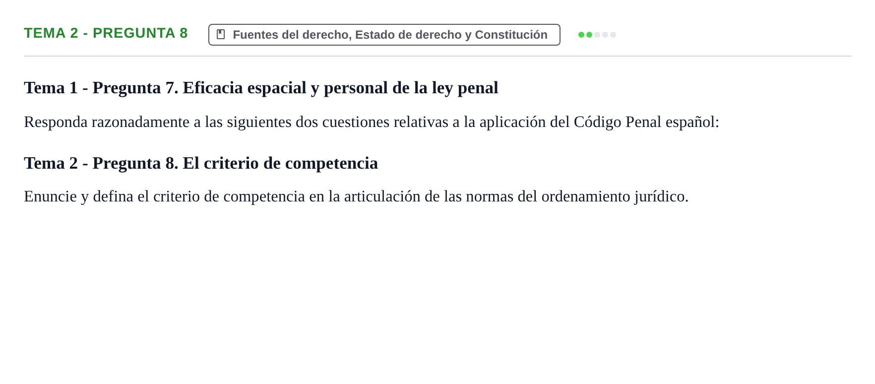 Enunciado: Tema 2 - Pregunta 8