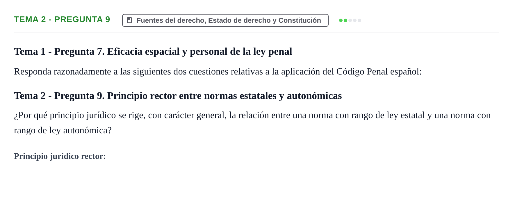 Enunciado: Tema 2 - Pregunta 9