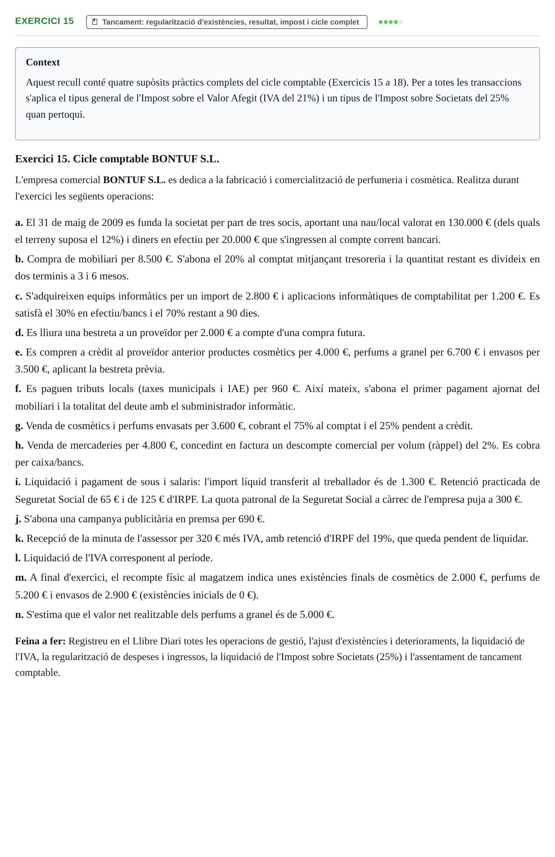 Enunciado: Exercici 15