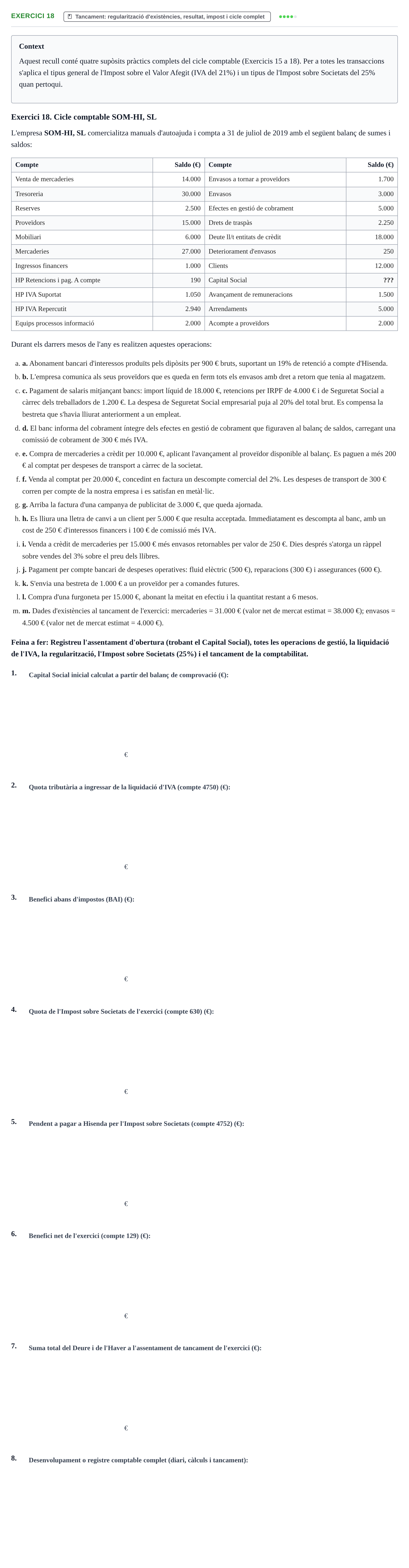 Enunciado: Exercici 18