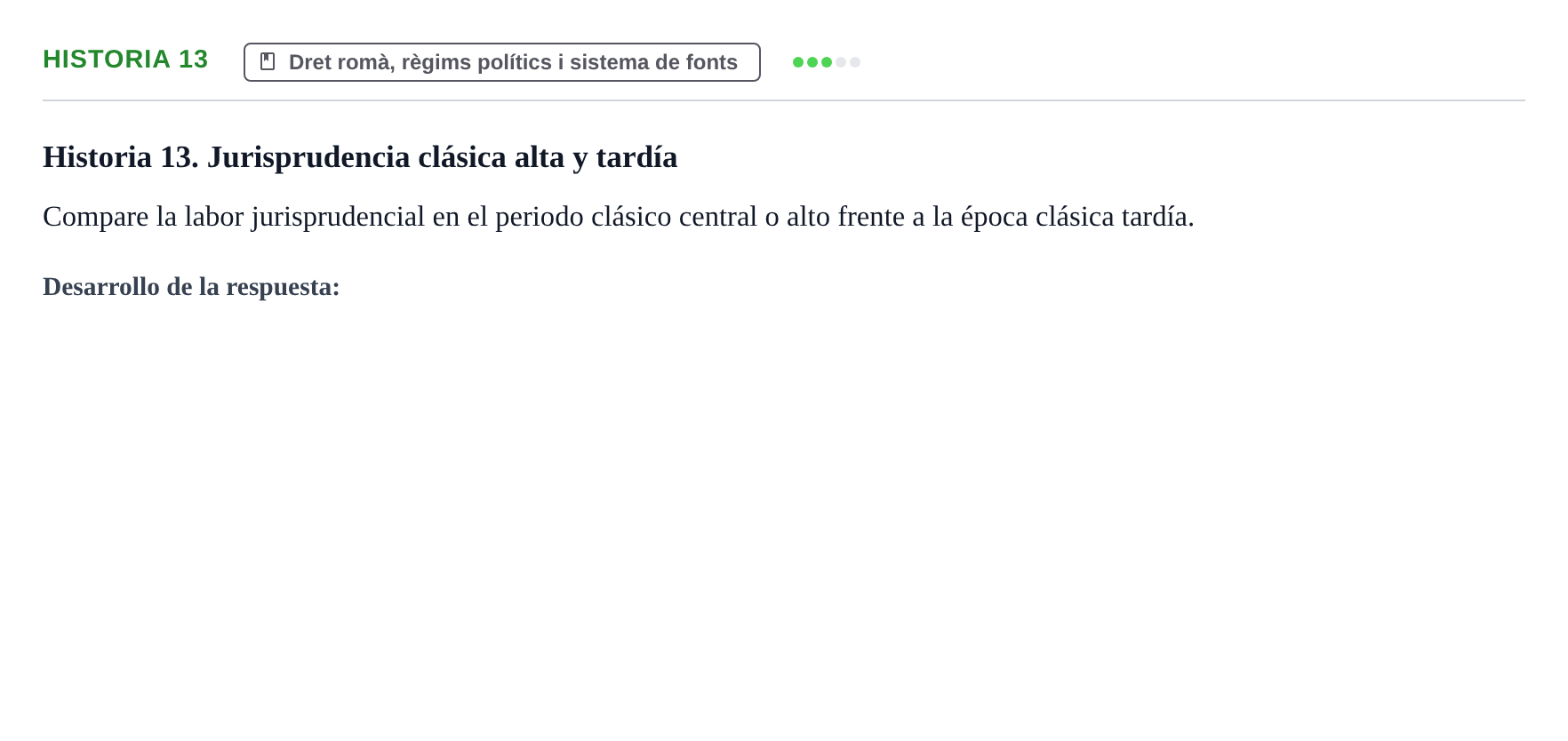 Enunciado: Historia 13