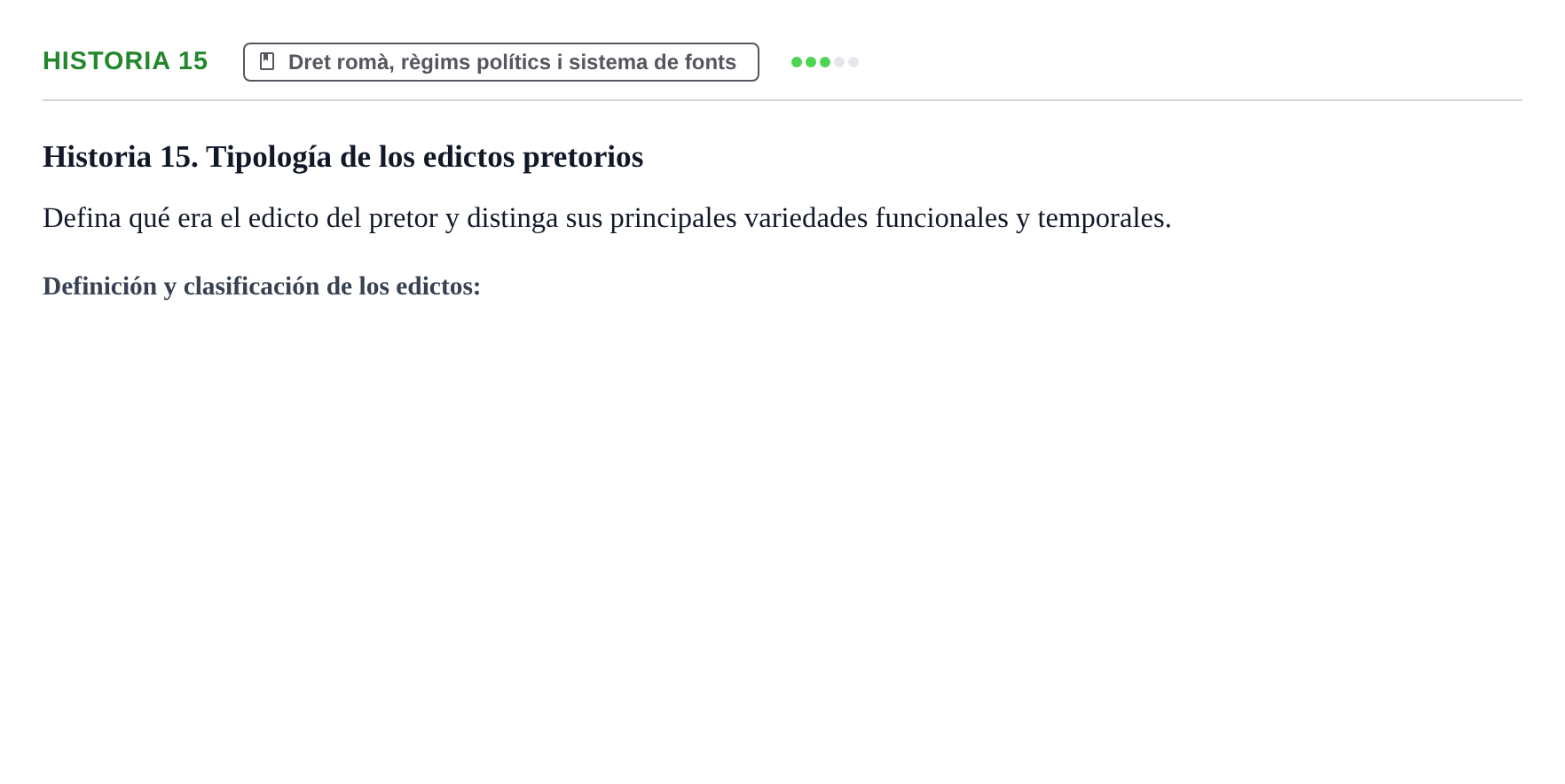 Enunciado: Historia 15