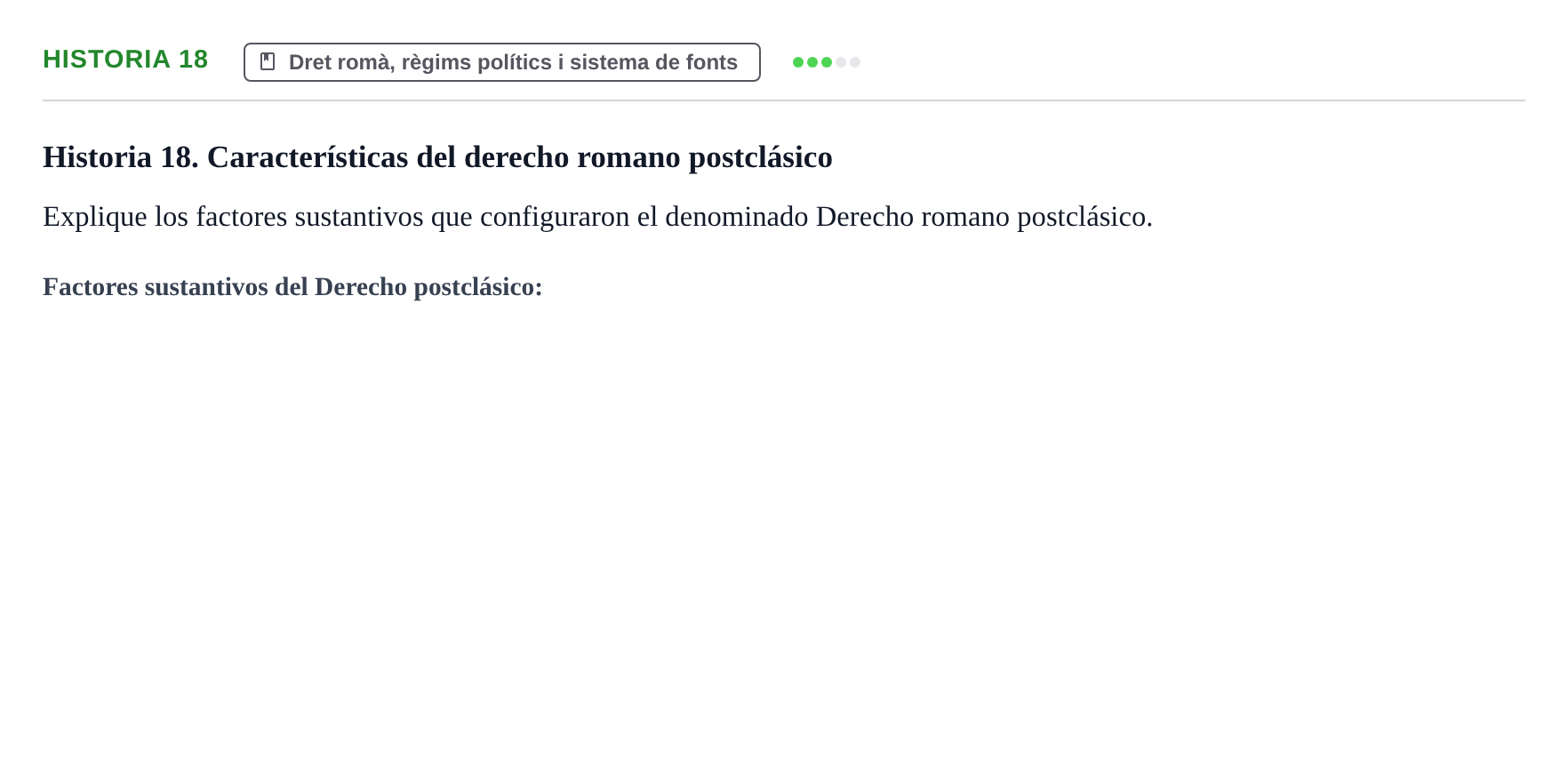 Enunciado: Historia 18