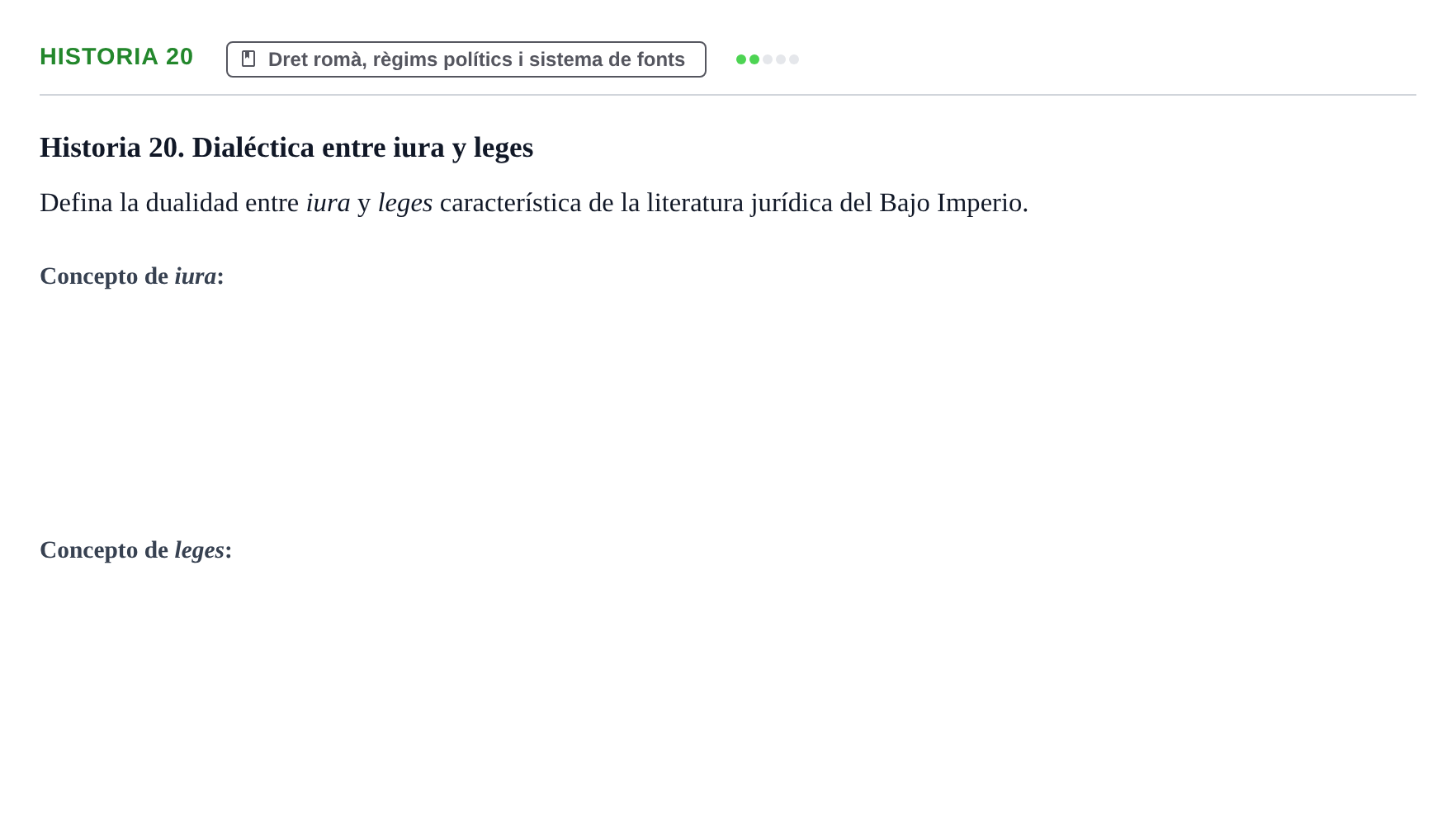 Enunciado: Historia 20