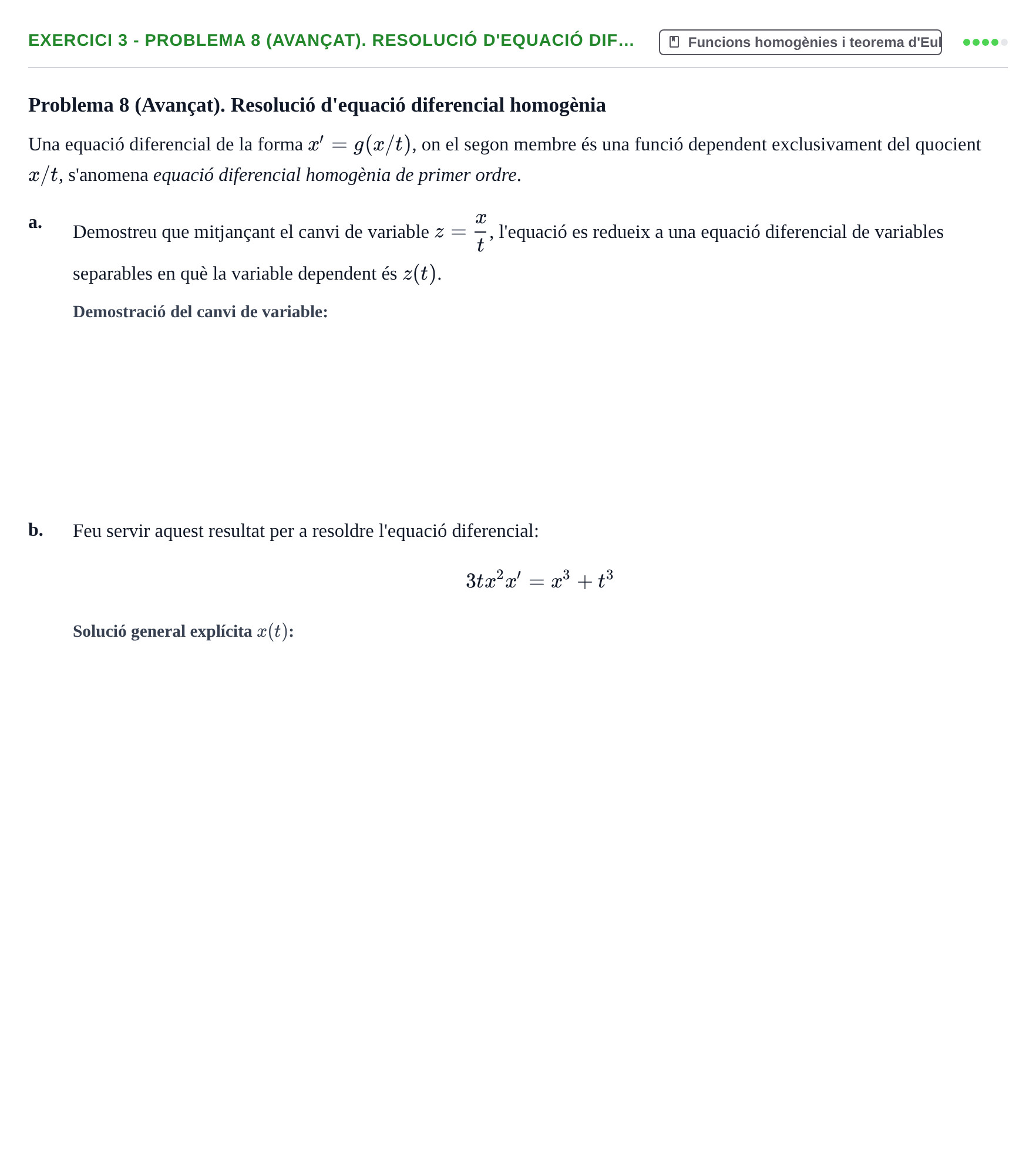 Enunciado: 3 - Problema 8 (Avançat). Resolució d'equació dif…