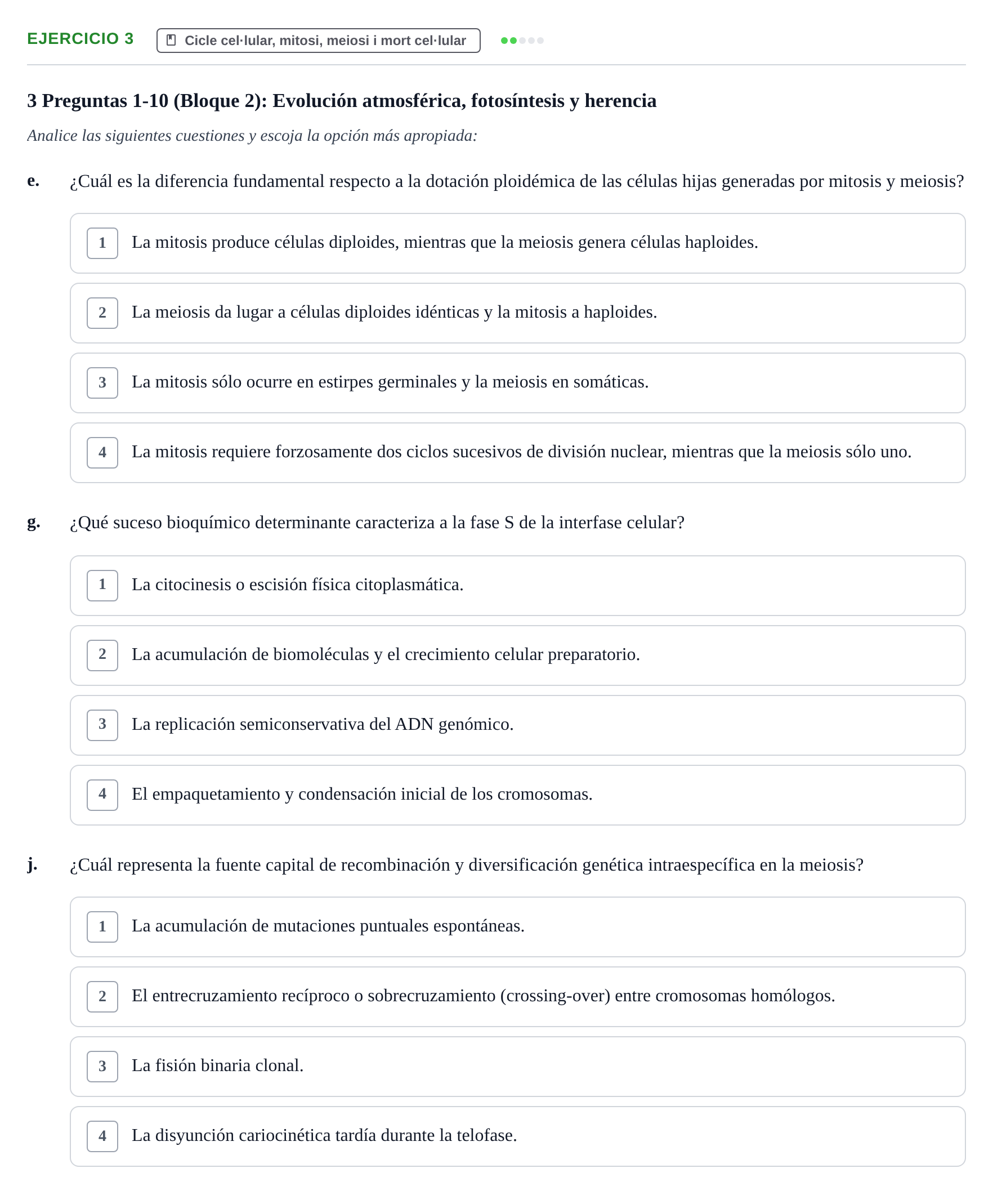 Enunciado: 3 - Cicle cel·lular, mitosi, meiosi i mort cel·lu…