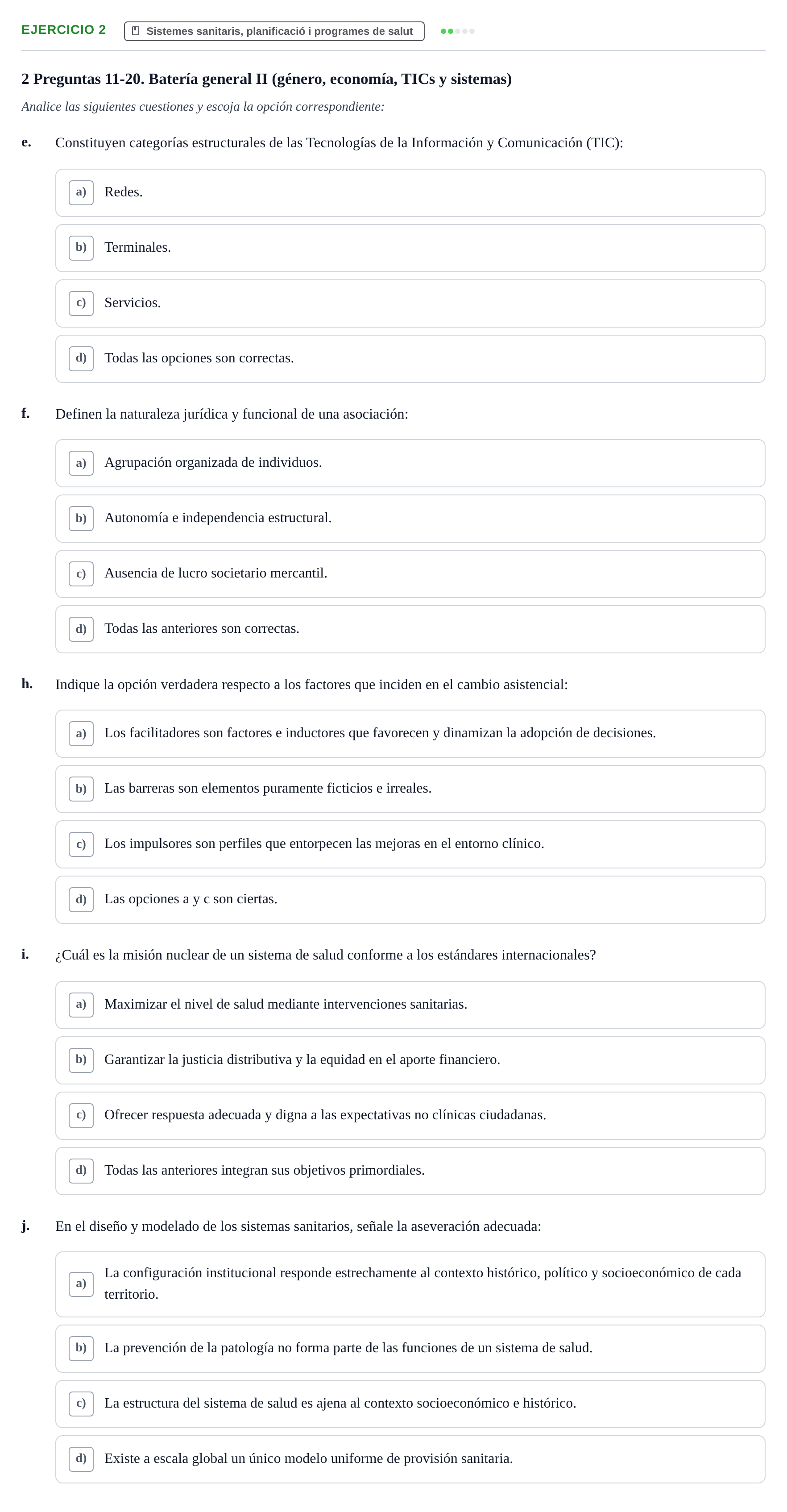 Enunciado: 2 - Sistemes sanitaris, planificació i programes…