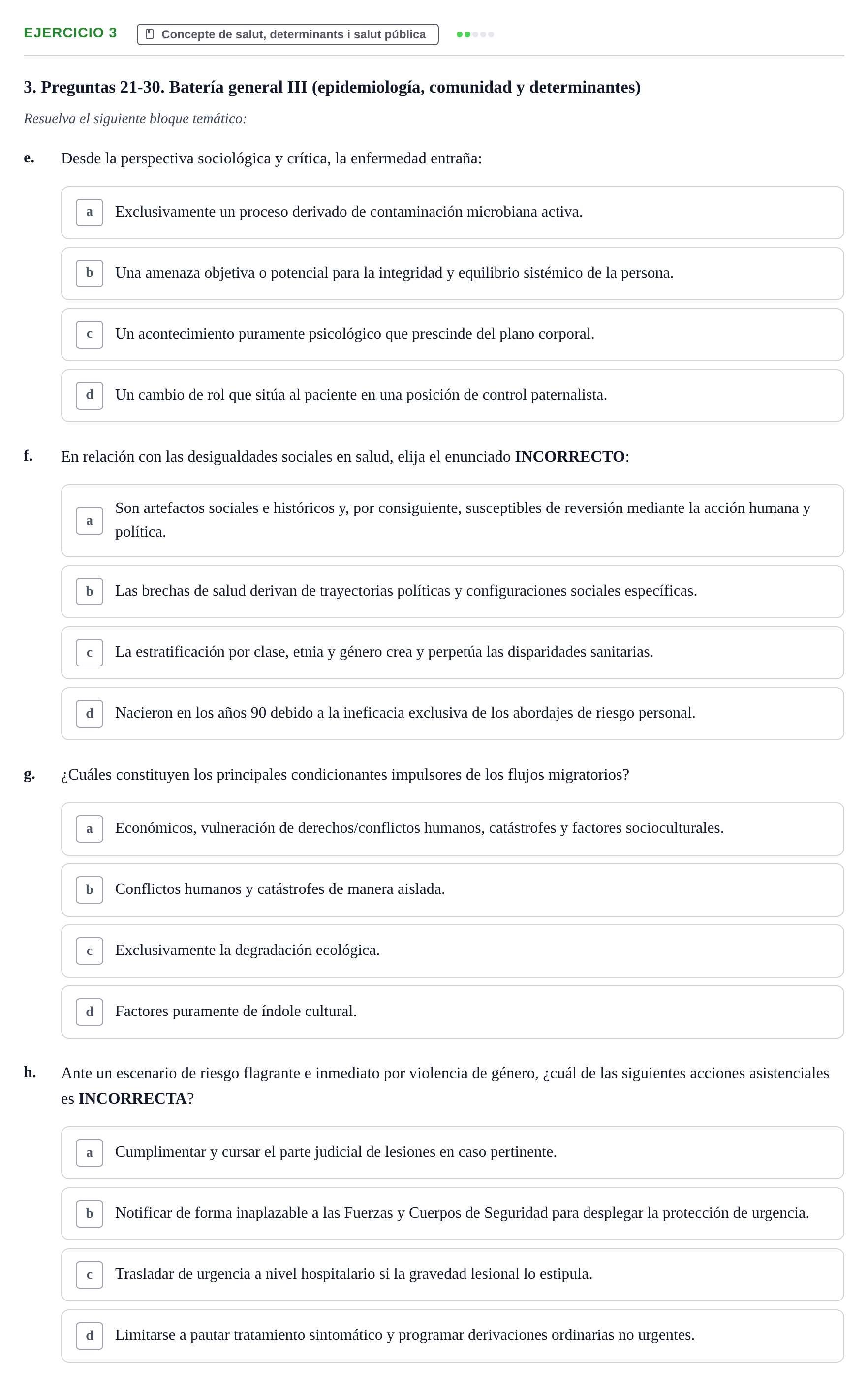 Enunciado: 3 - Concepte de salut, determinants i salut públi…