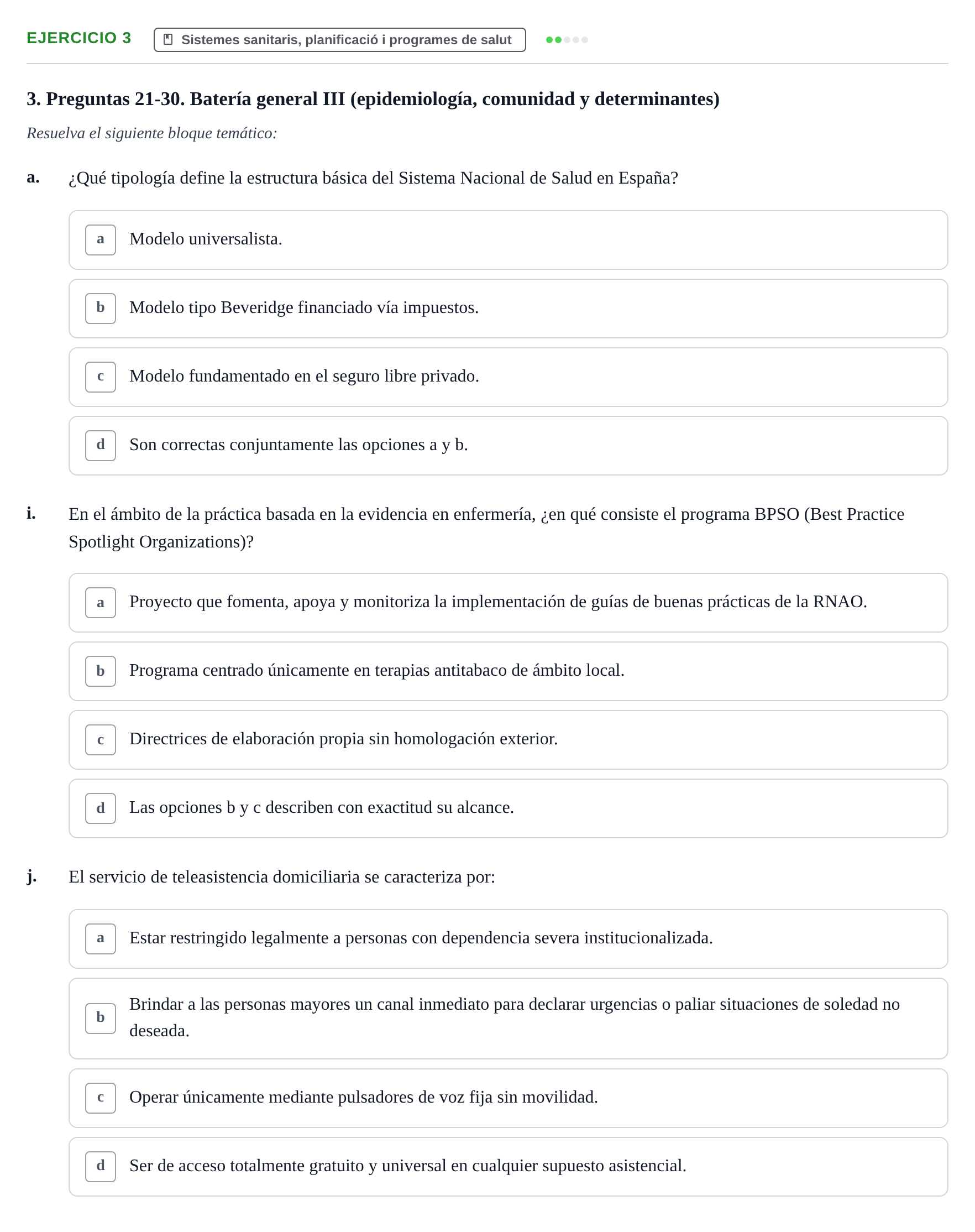 Enunciado: 3 - Sistemes sanitaris, planificació i programes…