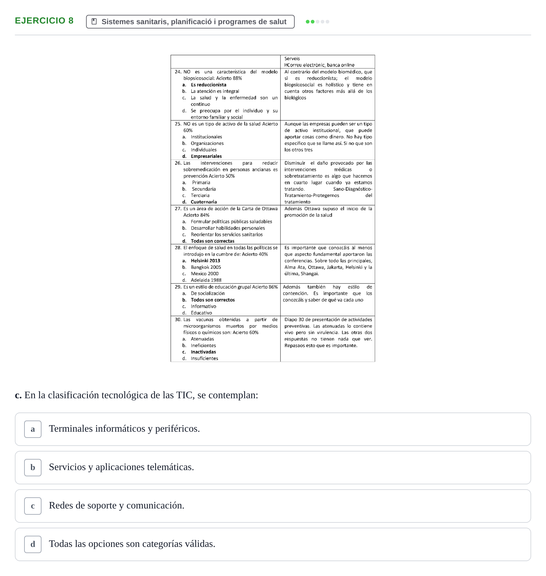 Enunciado: 8 - Sistemes sanitaris, planificació i programes…