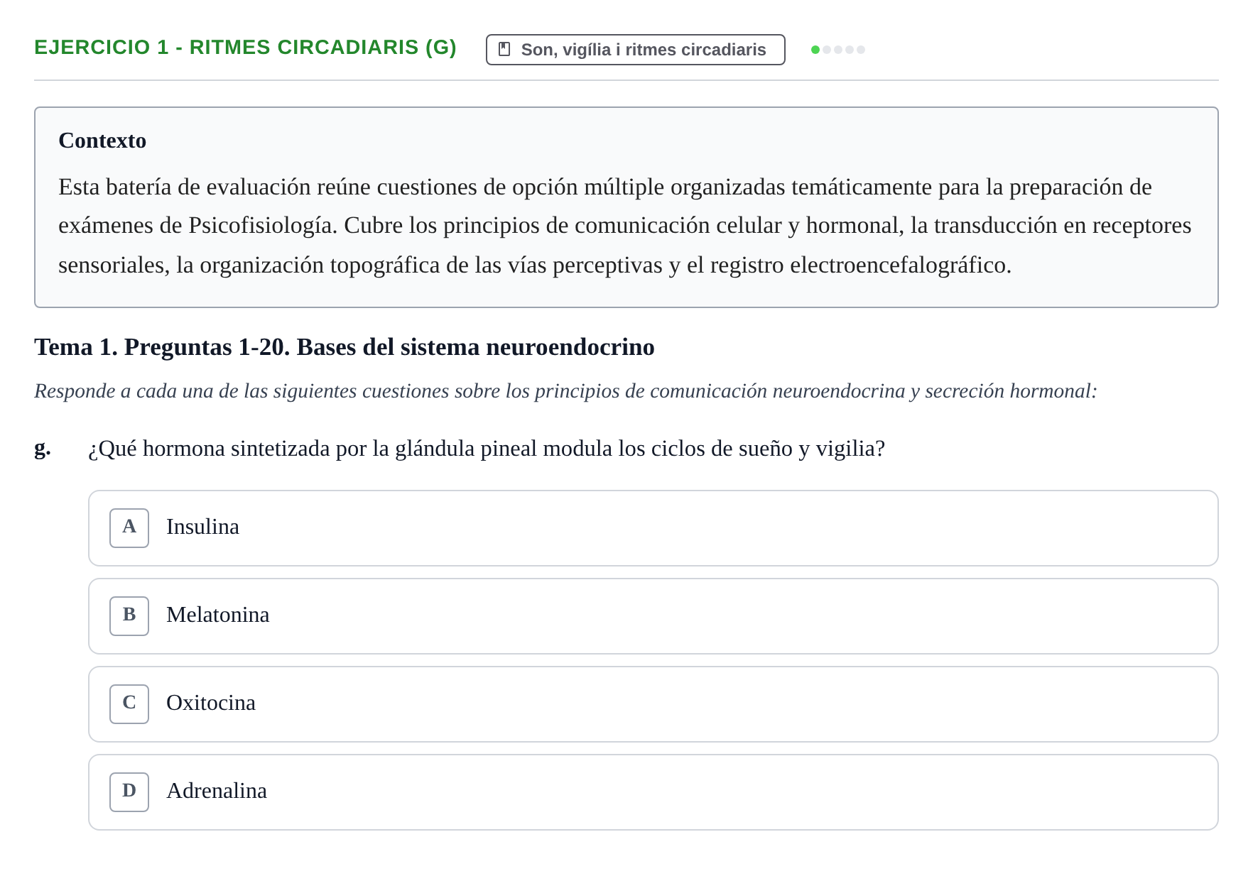 Enunciado: 1 - Ritmes circadiaris (g)