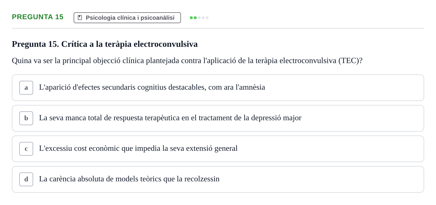 Enunciado: Pregunta 15