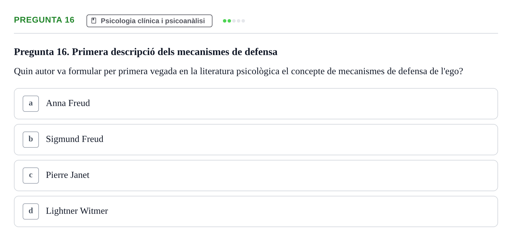 Enunciado: Pregunta 16