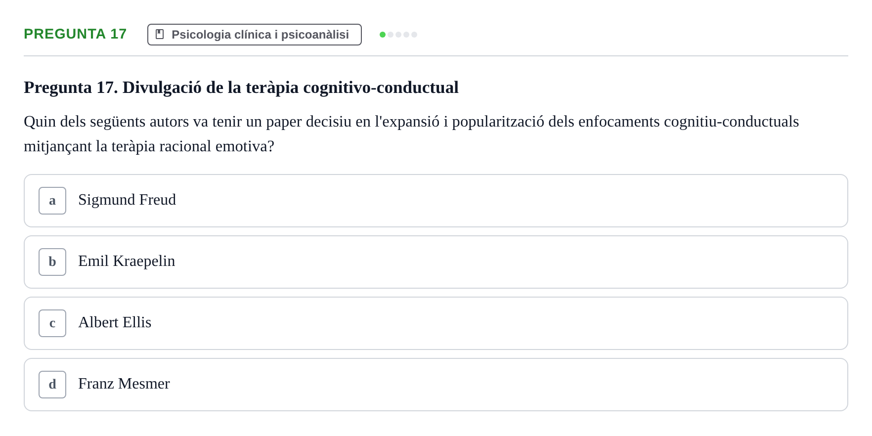 Enunciado: Pregunta 17
